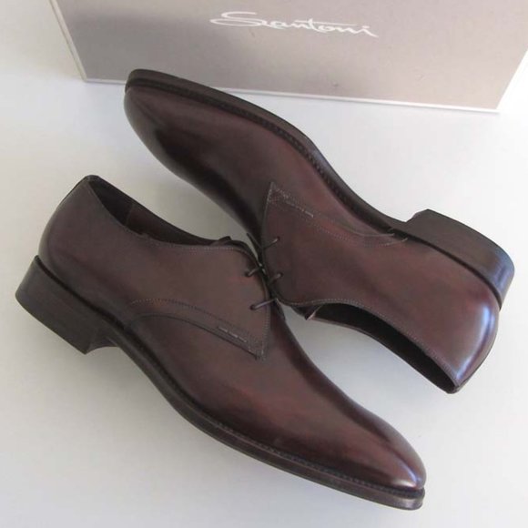 new SANTONI Goodyear welted hand antiqued shoes 9 D main image 9